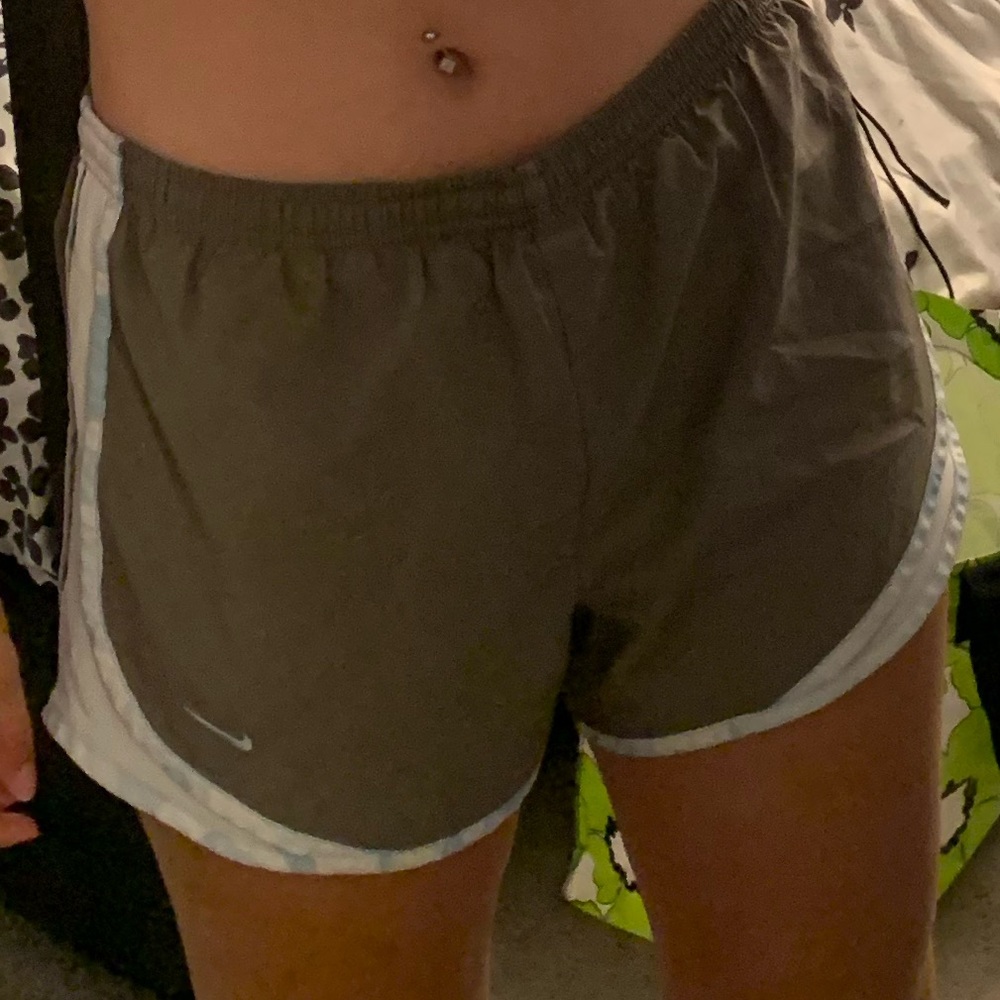 Nike grey and blue running shorts size small